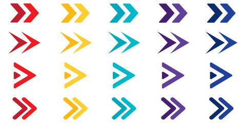 Arrow set icon. Colorful arrow symbols. Arrow isolated vector graphic elements. Vector Illustration. Vector Graphic. EPS 10