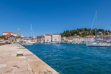 Wall Mural - Piran Resort Sea Town Skyline In Slovenia