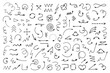 © Antarrelia - Set of doodle arrows hand drawn. Vector isolated on white background. Simple variety of shapes. Collection for every requirement.