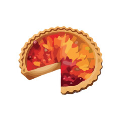 Sticker - Gourmet sweet pie with fruits icon