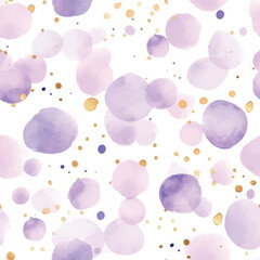 Wall Mural - Purple dots pattern watercolor in watercolor style on black background.