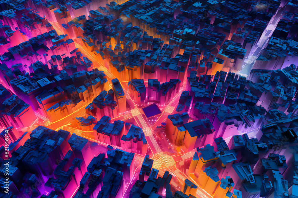 Geospatial GIS product provides visualization of urban areas with road ...