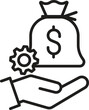 save money icon, salary money, invest finance, hand holding dollar icon vector