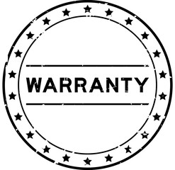 Poster - Grunge black warranty word round rubber seal stamp on white background