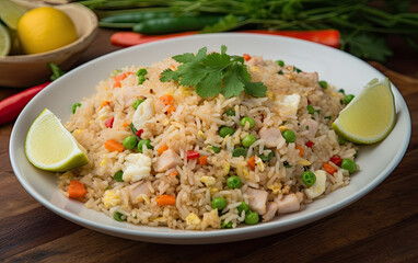 Canvas Print - egg fried rice and vegetables