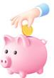 © graphixmania - piggy bank with business hand