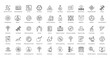 Bioengineering Thin Line Icons Biology Cell Chromosome Icon Set in Outline Style 50 Vector Icons in Black	