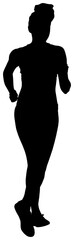 Poster - Digital png silhouette image of woman running on transparent background