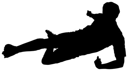 Poster - Digital png silhouette image of male football player on transparent background