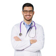 © Damir Khabirov - Handsome doctor, showing confident smile, ready to help patients with health problems