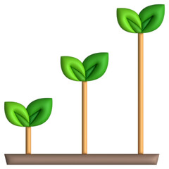 Wall Mural - growth 3D style icon