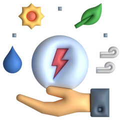 Wall Mural - renewable energy 3D style icon