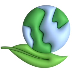 Wall Mural - green earth 3D style icon