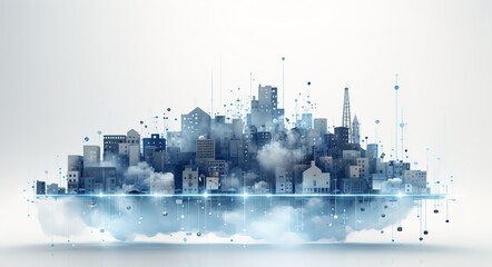 Poster - Abstract global technology concept. digital internet connection. connection structure.