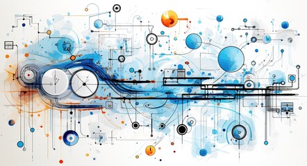 Poster - Abstract global technology concept. digital internet connection. connection structure.