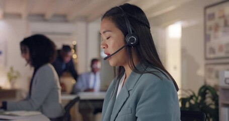 Aufkleber - Call center, customer service and computer with woman in office for communication, business and consulting. Contact us, help desk and networking with consultant for advisory, solution and technology