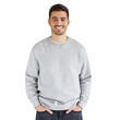 © Damir Khabirov - Young handsome man, wearing gray oversized sweatshirt, mockup for your logo