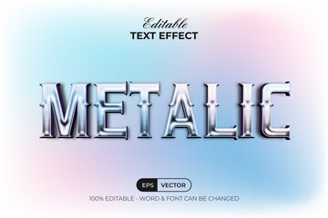Poster - Metalic text effect style. Editable text effect.
