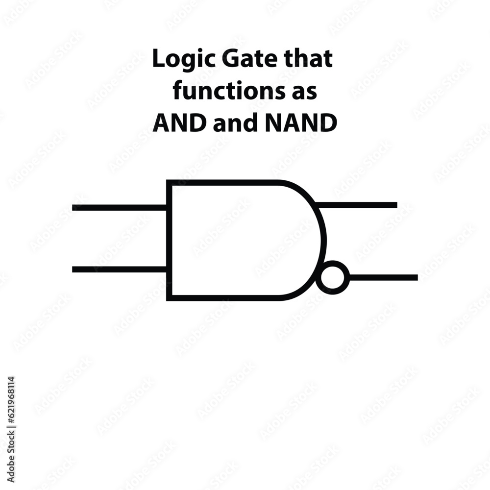 Logic Gate NAND and AND gate. electronic symbol of open switch ...