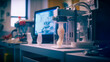 Leinwandbild Motiv Cutting-Edge Technology: 3D Printer in a Hospital Lab Creating Customized Bones. Generative AI.