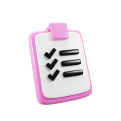 Poster - 3d rendering cartoon style clipboard icon