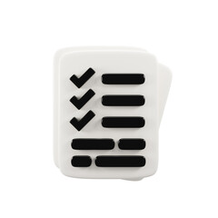 Poster - 3d rendering document sheet icon with checklist sign