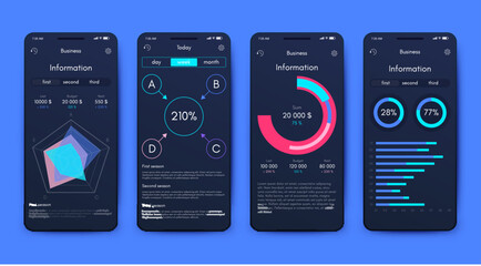 vector graphics infographics with mobile phone. template for creating mobile applications, workflow 
