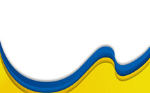 Abstract Wave Background With Ukraine Flag Isolate On White Background. Blue And Yellow Wave Fluid Pattern For Wallpaper, Banner, Poster, Greeting Cards, Web And Desktop. Ukrainian Flags