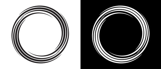 circle abstract background with lines in spiral. illusion of dynamic transition. black lines on a wh
