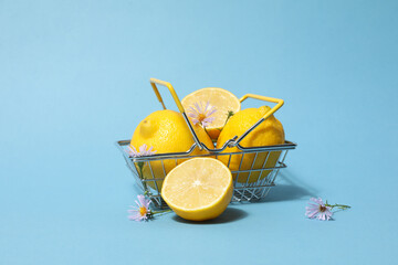 Wall Mural - Concept of tasty citrus fruit - delicious lemon