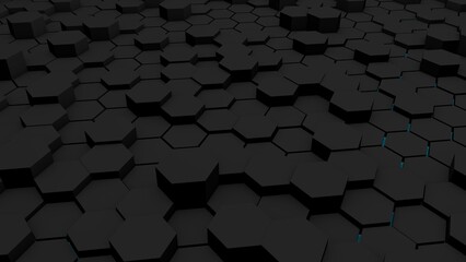Poster - Abstract background or screensaver from gray hexagons.