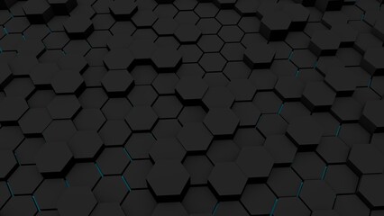 Poster - Abstract background or screensaver from gray hexagons.