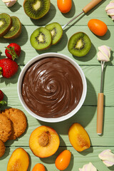 Wall Mural - Concept of tasty sweet food - chocolate fondue