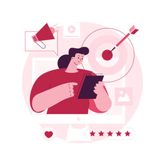 Poster - Content marketing abstract concept vector illustration. SEO optimization tool, keyword optimization, SMM strategy, digital marketing, user engagement and interaction, sharing post abstract metaphor.