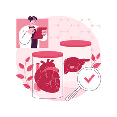 Poster - Lab-grown organs abstract concept vector illustration. Laboratory-grown stem cells, bioartificial organs, artificial human body parts, growing transplant in lab, bio-engineering abstract metaphor.