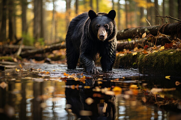autumn background with animal