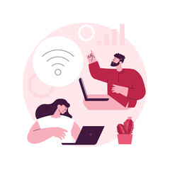 Poster - wi-fi connection abstract concept vector illustration. internet communication technology, free publi