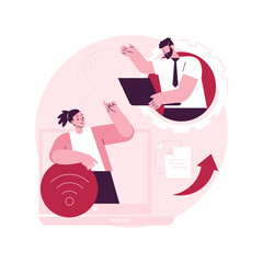 Poster - wireless device connection abstract concept vector illustration. distance connection, remote standar