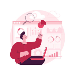 Poster - data driven business model abstract concept vector illustration. data analytics, data-driven busines