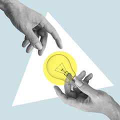 Poster - Creativity and new ideas in business. Art collage