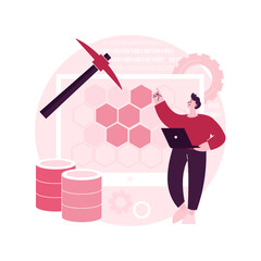 Poster - data mining abstract concept vector illustration. data examination, information mining, info warehou