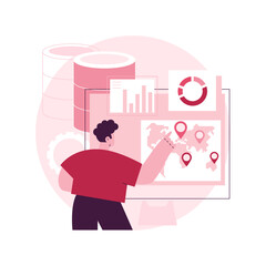 Poster - dashboard service abstract concept vector illustration. online reporting mechanism, key performance 