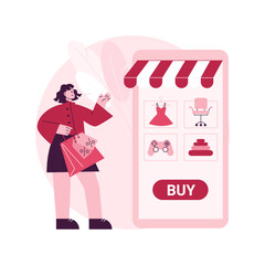 Poster - Online shopping abstract concept vector illustration. E-commerce platform, online shopping website, internet store, mobile application, digital product catalog, goods delivery abstract metaphor.