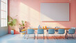 Office Boardroom with pleasant pastel colors, Powerpoint background 