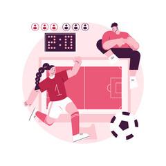 Wall Mural - Sports games abstract concept vector illustration. Digital sports, e-sport league, online football tournament, e-game championship, sports mobile app, internet browser game abstract metaphor.