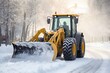 canvas print picture - Schnee-Meister im Einsatz: Das Schneeräumfahrzeug im winterlichen Kampf