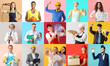 © Pixel-Shot - Group of people of different professions on color background