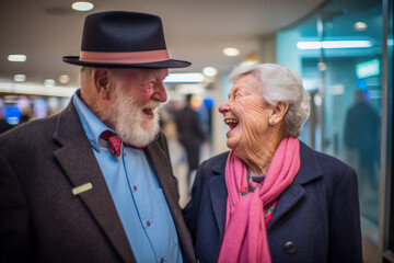 Sticker - Happy active seniors spending time together - Generative AI