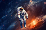 Fototapeta Kosmos - Astronaut in the outer space over the planet Earth