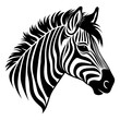 Zebra black silhouette head face logo portrait svg vector